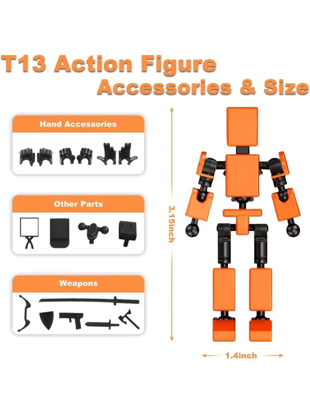 4PCS Mini Action Figures Set - Movable Fidget Toys for Kids, Multi-Joint Stick